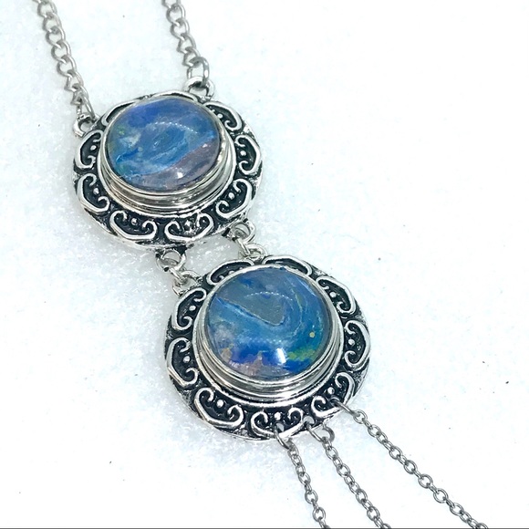 Necklace with cross charms & 2 Handmade 20mm snaps SN20 - Picture 2 of 3